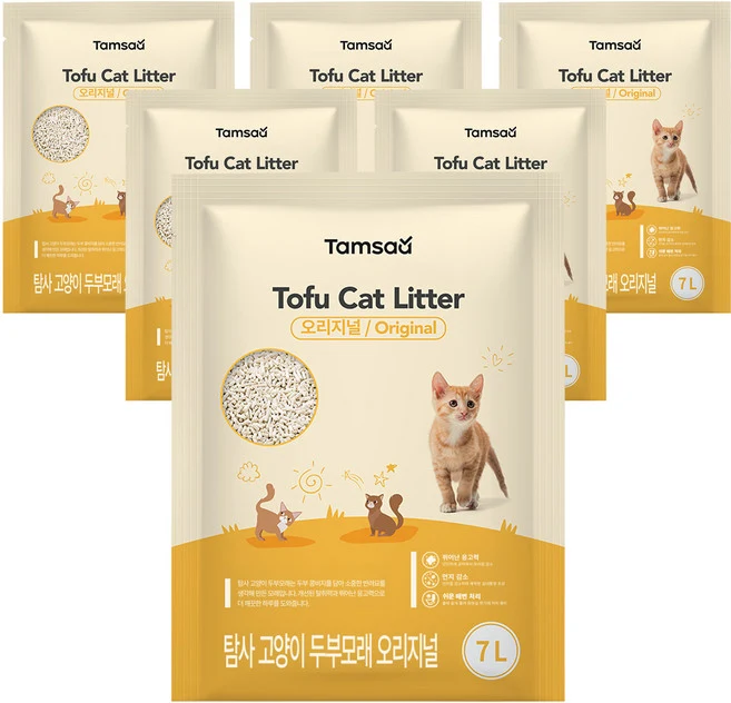 탐사 고양이 두부모래 7L (약 2.8 kg), 6개, 오리지널