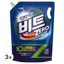 비트 제로 리필 2.7L 3개 비트 제로 일반드럼 겸용 액체세제