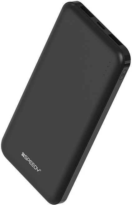 스피디 슬림 듀얼 10000 보조배터리 + C타입 케이블, BND-2PCPPB100A, 블랙