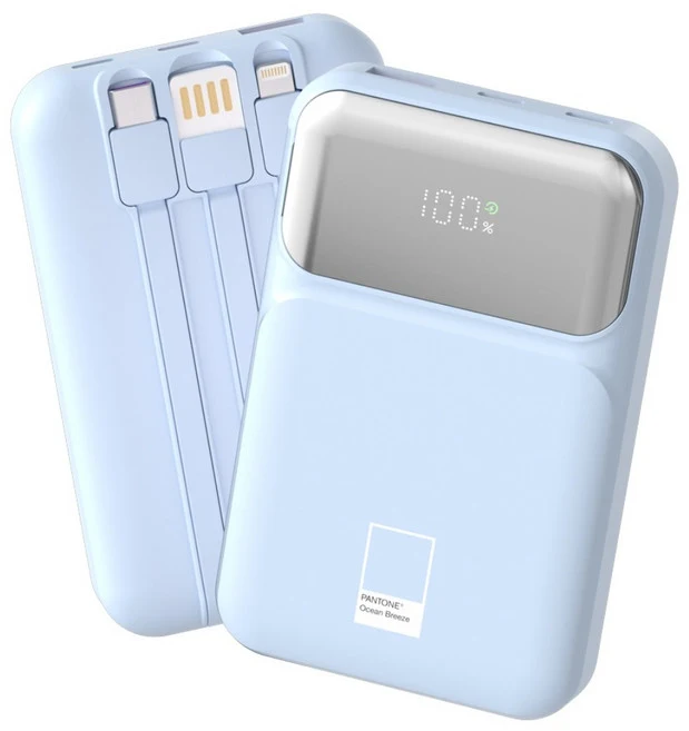 팬톤 PD 22.5W 초고속충전 대용량 케이블 일체형 미러 보조배터리 10000mAh PGB-20, Ocean Breeze