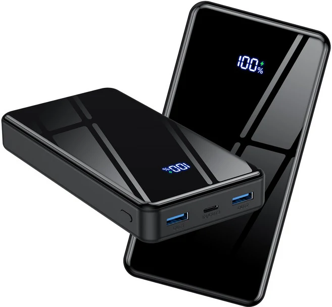 YINTO PD 22.5W QC3.0 잔량표시 대용량 고속충전 보조배터리 30000mAh, 블랙, JM5