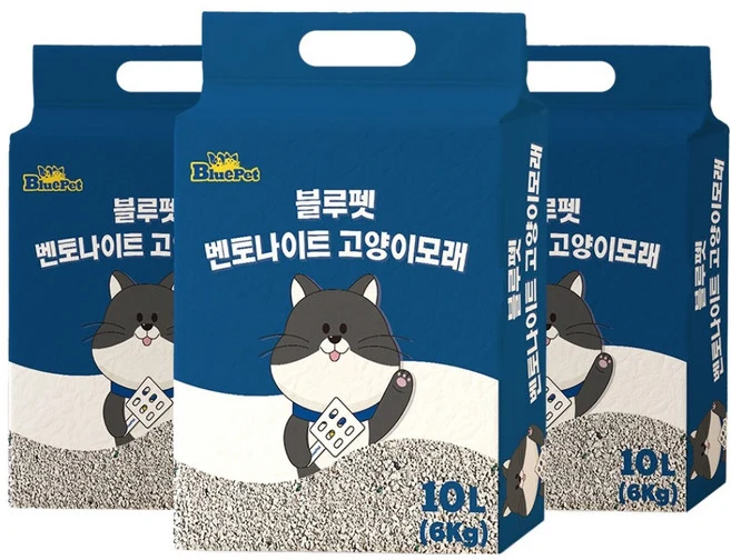 블루펫 응고형 벤토나이트 무향 10L×3