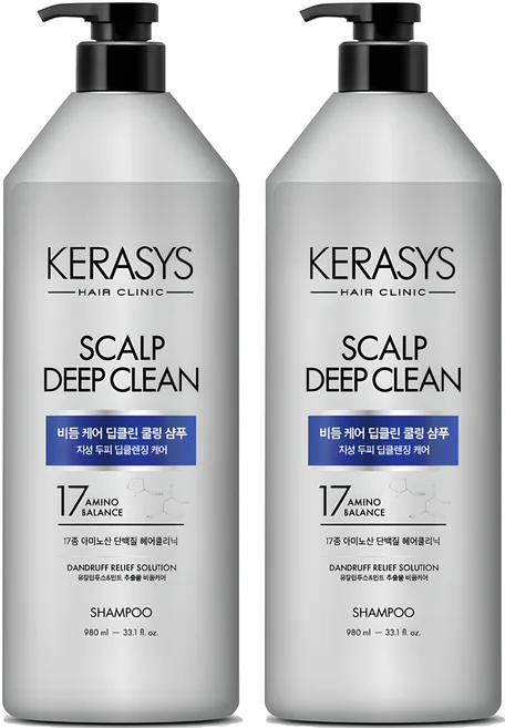 케라시스 딥클린 쿨링 980mL×2 케라시스 두피 비듬케어 딥클린 쿨링