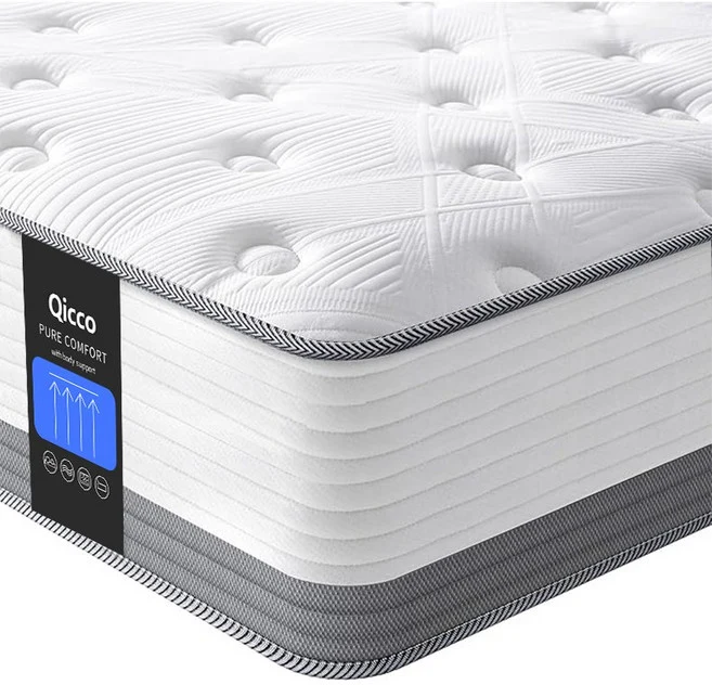 Qicco 침대 매트리스 무음 포켓스프링 바닥 매트리스, 20cm, 중간