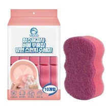 청소해결사 양면 버블 10개 청소해결사 버블 무흠집 양면 스펀지 수세미