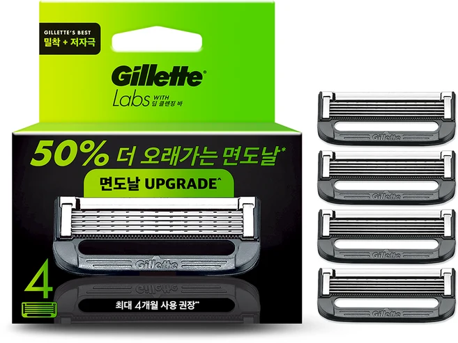 질레트랩스 딥클렌징바 면도날 · 4개입 질레트랩스 밀착 저자극 딥클렌징바 면도날