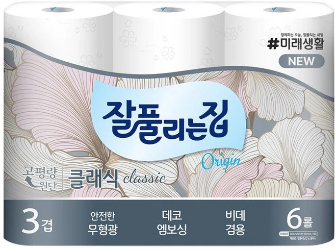 잘풀리는집 뉴 오리진 클래식 화장지, 25m, 6개입, 1개