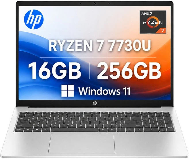 HP 2026 노트북 15 라이젠7 라이젠 7000 시리즈, 네추럴실버, 15-fc0751AUS, 256GB, 16GB, WIN11 Home