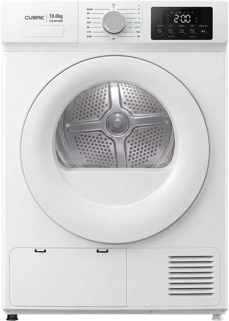 쿠오레 히트펌프 저온제습 안심필터 빨래건조기 10kg 방문설치, 화이트, CTD-HP100W