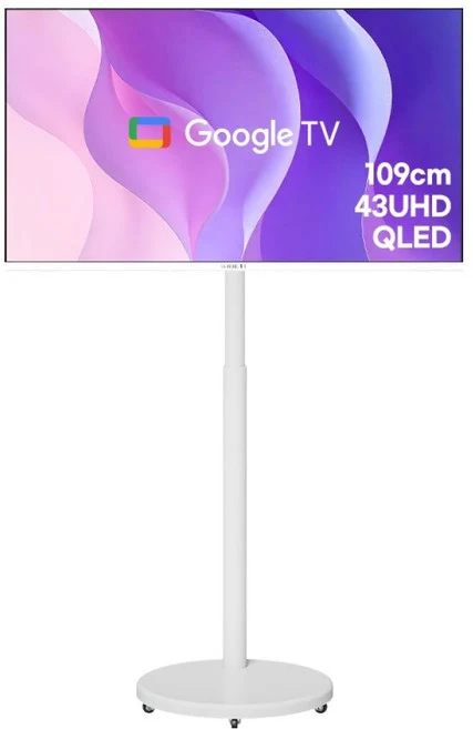 와이드뷰 4K UHD QLED 스마트 TV + 와이드무빙뷰 삼탠바이미 V3 세트, 109cm, QWGE43UT1(TV), EKWBYME78W(스탠드), 이동형 스탠드, 고객직접설치